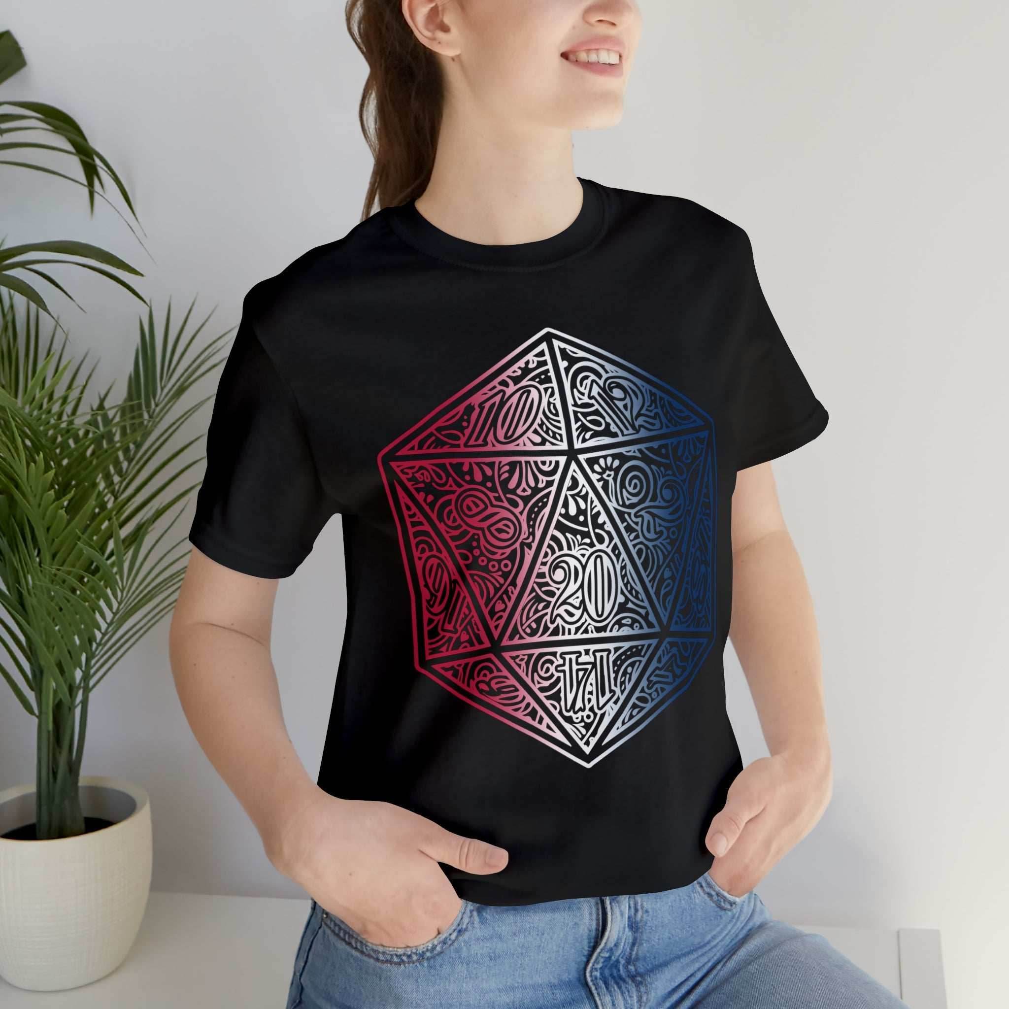 Red, White, and Blue Ombre Ornamental Dice Shirt - Army / S