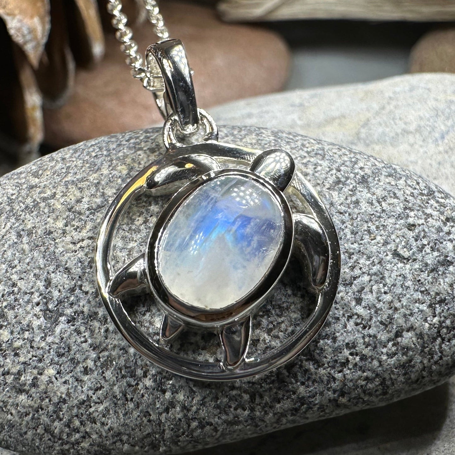 Moonstone Turtle Necklace
