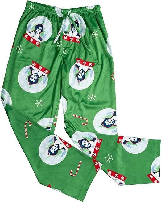 Elf Snowflakes Candy Cane Green Lounge Pants - S