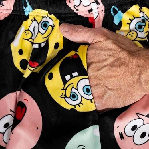 Spongebob Ornaments Balls Black Lounge Pants - S