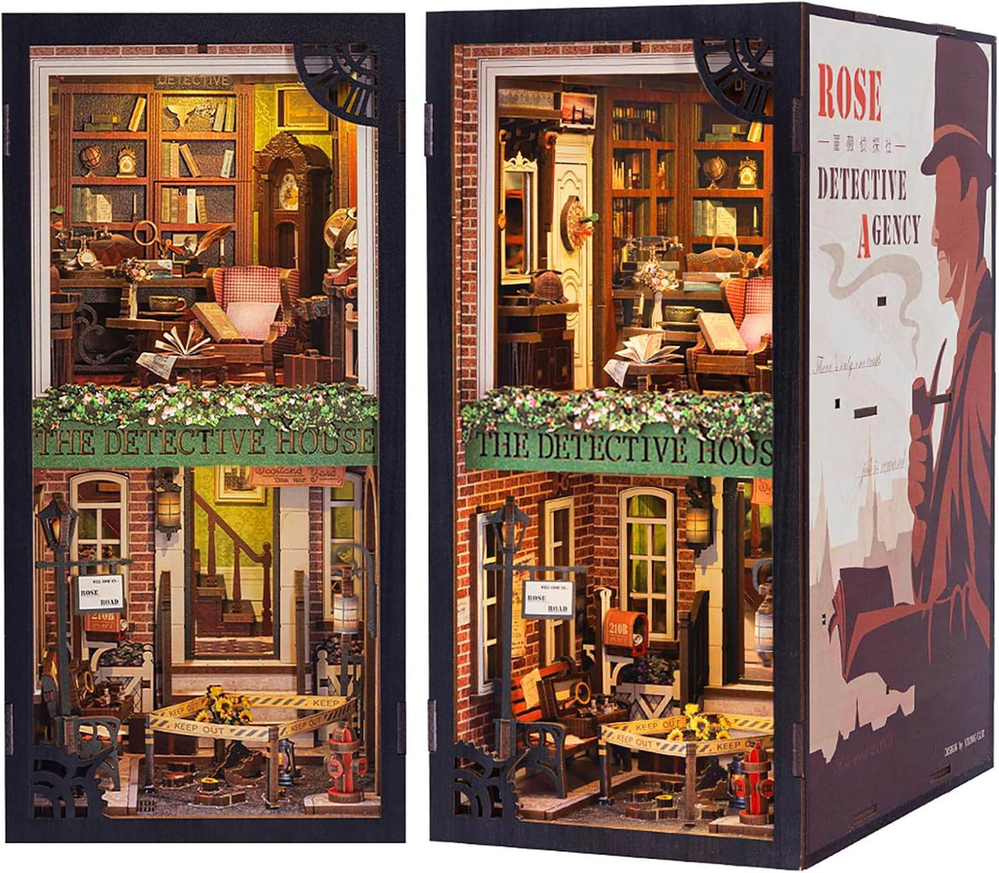 Book Nook Wizardi Miniature - Rose Detective Agency Roombox Kit - 