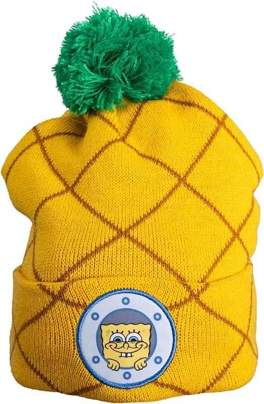 Spongebob Squarepants Pineapple Pom Cuffed Beanie Hat - 