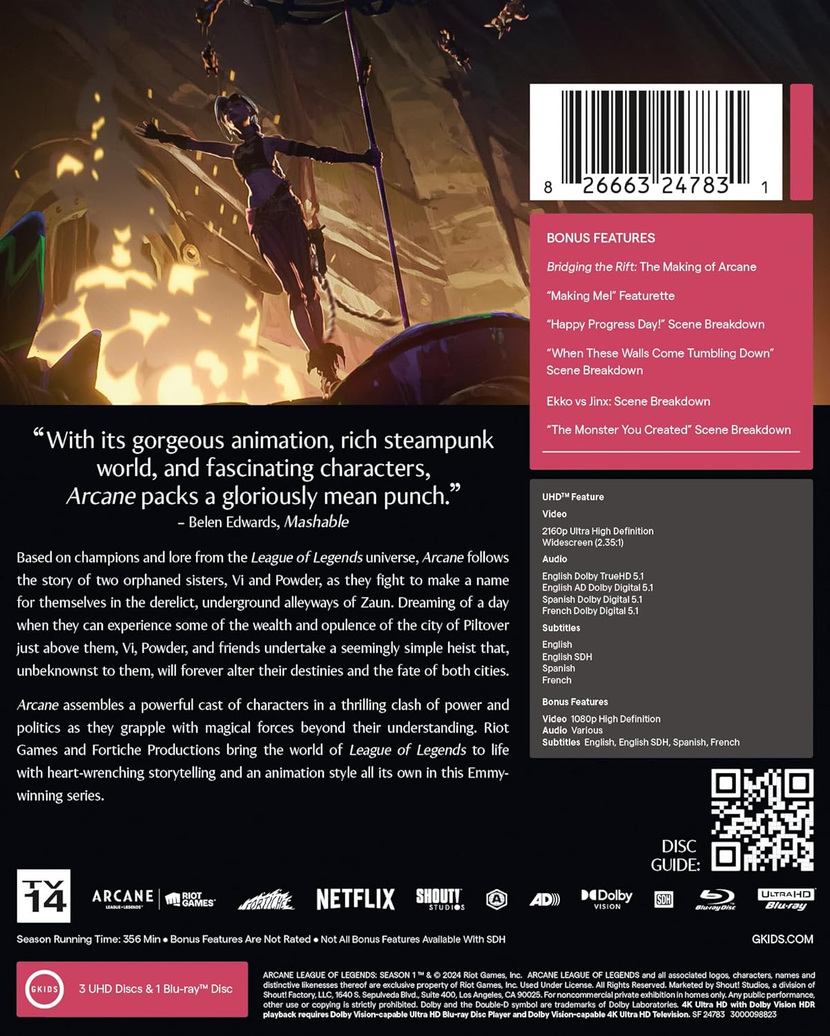 Arcane: League of Legends - Season One Limited Edition Steelbook [4K UHD]