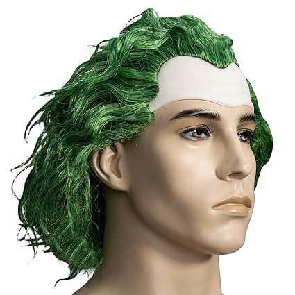 Psycho Clown Joke Villain Green Hair Wig - 