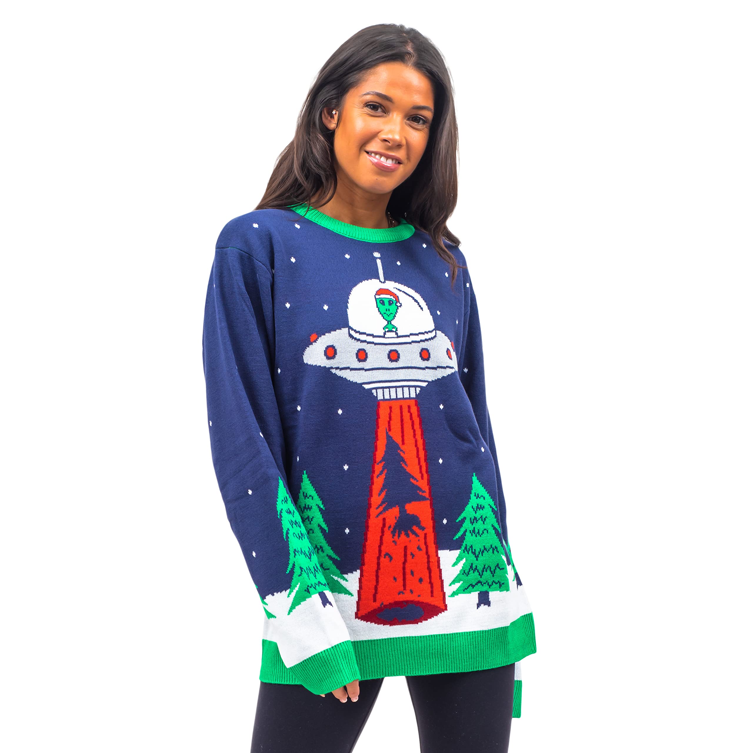 Flying Saucer Tree Abduction Sweater