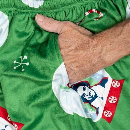 Elf Snowflakes Candy Cane Green Lounge Pants - S