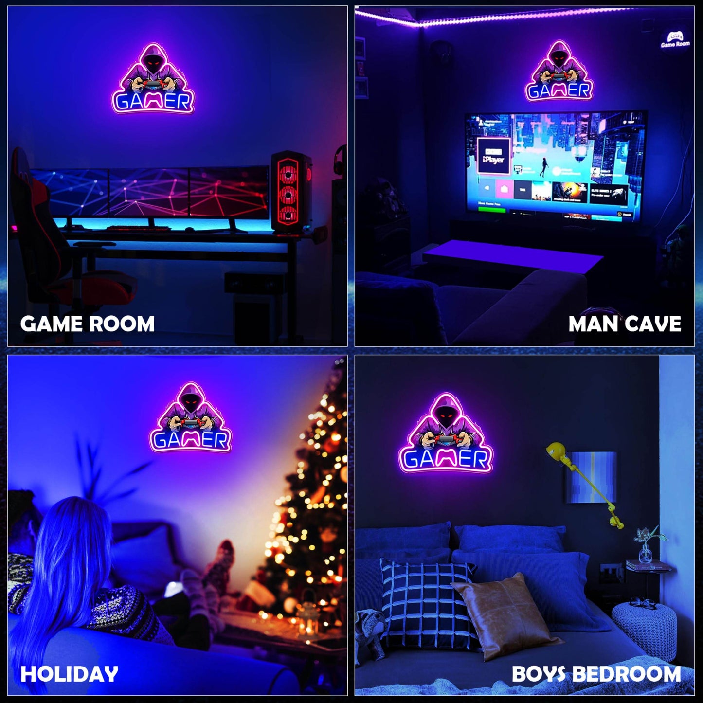 Gaming Neon Sign - LED Neon Light for Game Room Decoration | Teen Gamer Gift - Mushroom1_Green