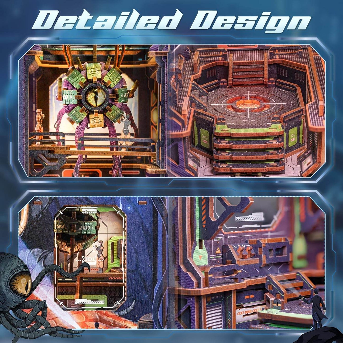 Book Nook Wizardi Miniature - The Eye of Old God Roombox Kit - 