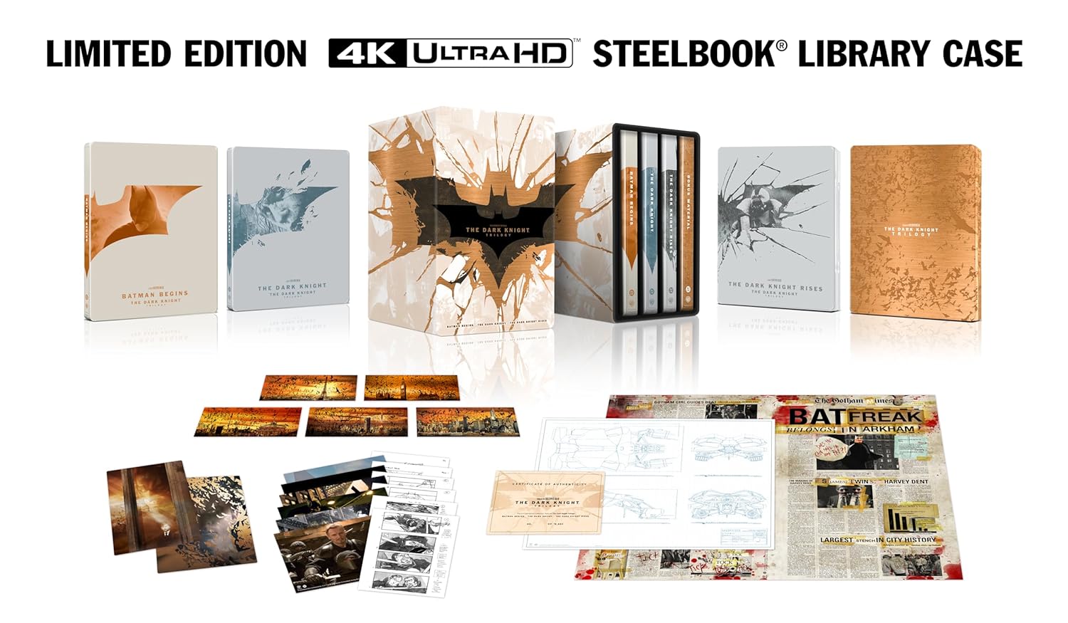 The Dark Knight Trilogy - Limited Edition Steelbook Collection (4K UHD + Blu-ray + Digital)