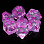 Pink World Glitter Pink with Pink Numbering 7-Dice Set RPG - 