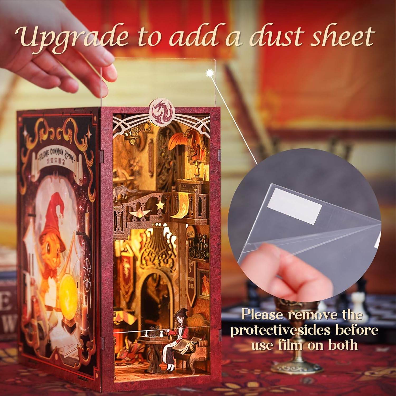 Book Nook Wizardi Miniature - Flame Common Room Roombox Kit - 