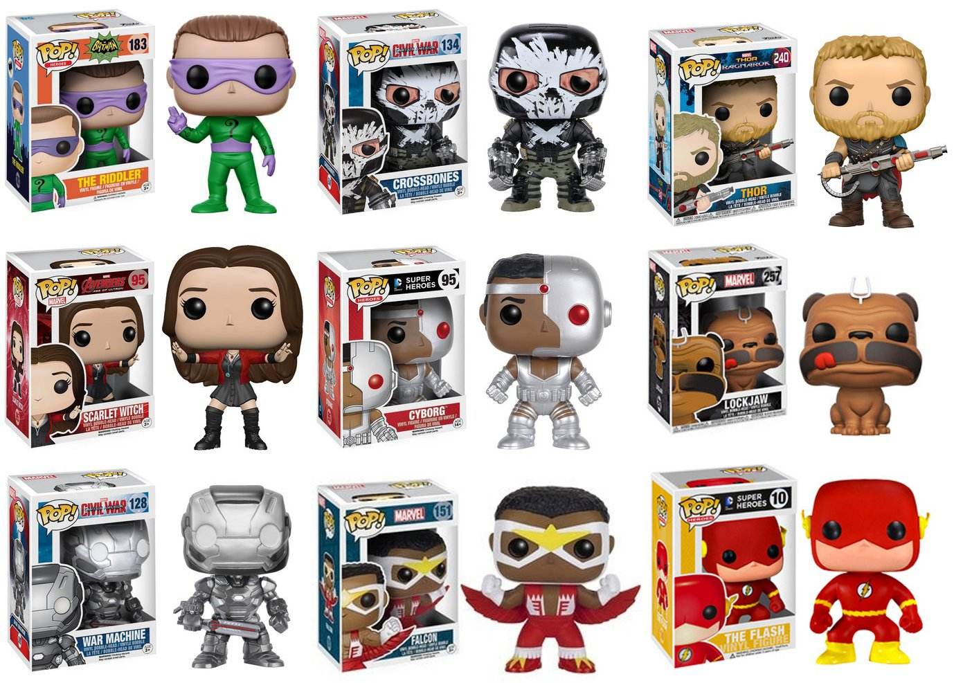 Funko POP! DC and Marvel Superhero Mystery Pack - 6 Random Funko POPs! All Comic Book Characters! No Duplication! - 