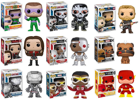 Funko POP! DC and Marvel Superhero Mystery Pack - 6 Random Funko POPs! All Comic Book Characters! No Duplication! - 