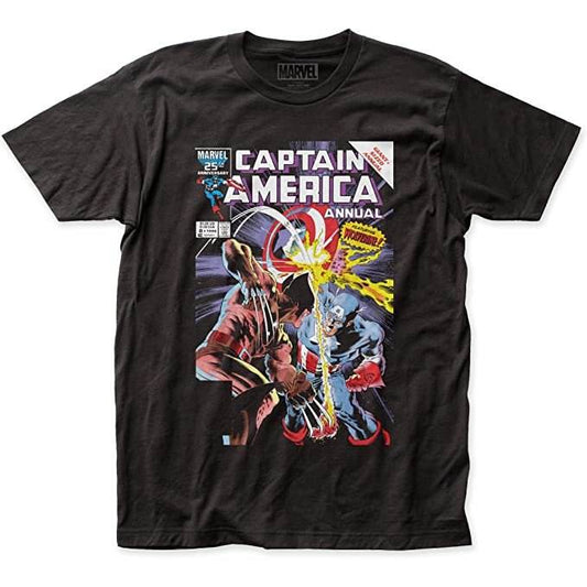 Captain America Vs Wolverine Marvel Comics Licensed Fitted Adult Unisex T-Shirt - S