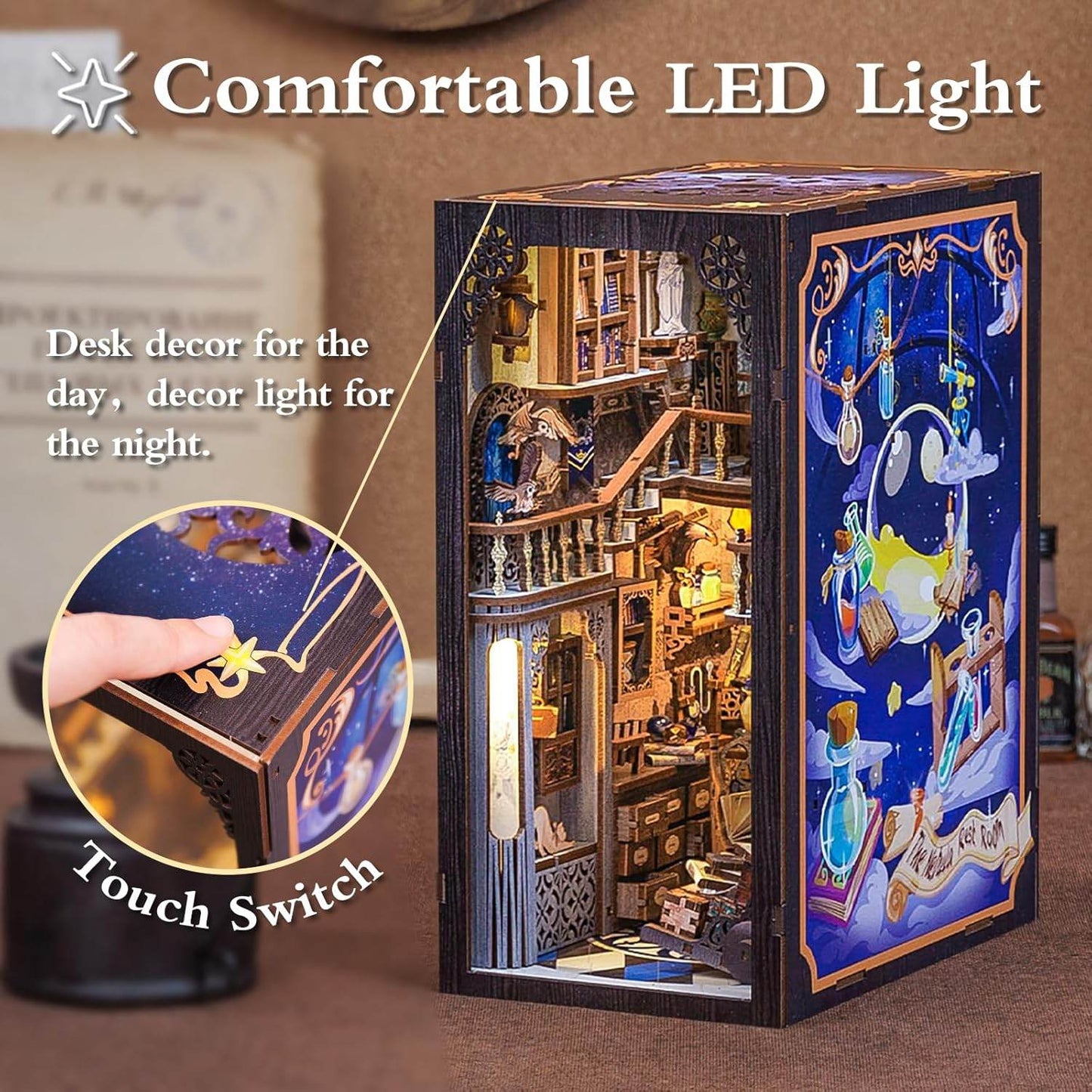 Book Nook Wizardi Miniature - Nebula Common Room Roombox Kit - 