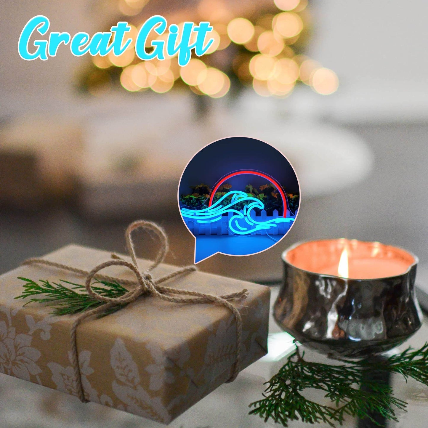 Anime Neon Sign - LED Red Cloud USB Powered Dimmable Wall Light for Gaming Room Decor - Ice Blue