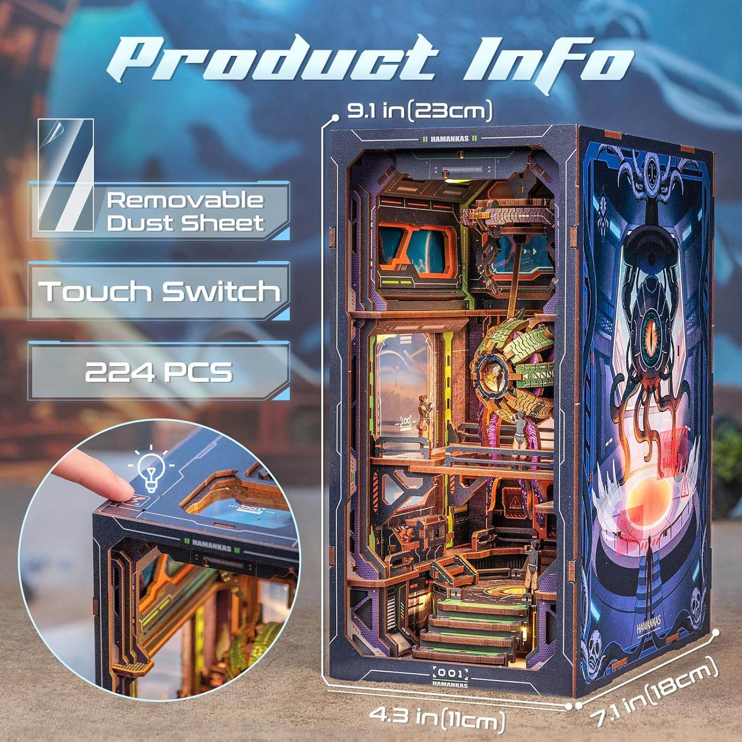 Book Nook Wizardi Miniature - The Eye of Old God Roombox Kit - 