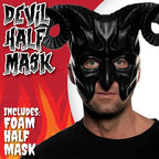 Adult Black Foam Half Devil Masquerade Costume Mask