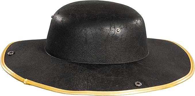 Pirate Hat Faux Leather Tricorn Colonial Renaissance Halloween Costume Cosplay Accessory - Brown