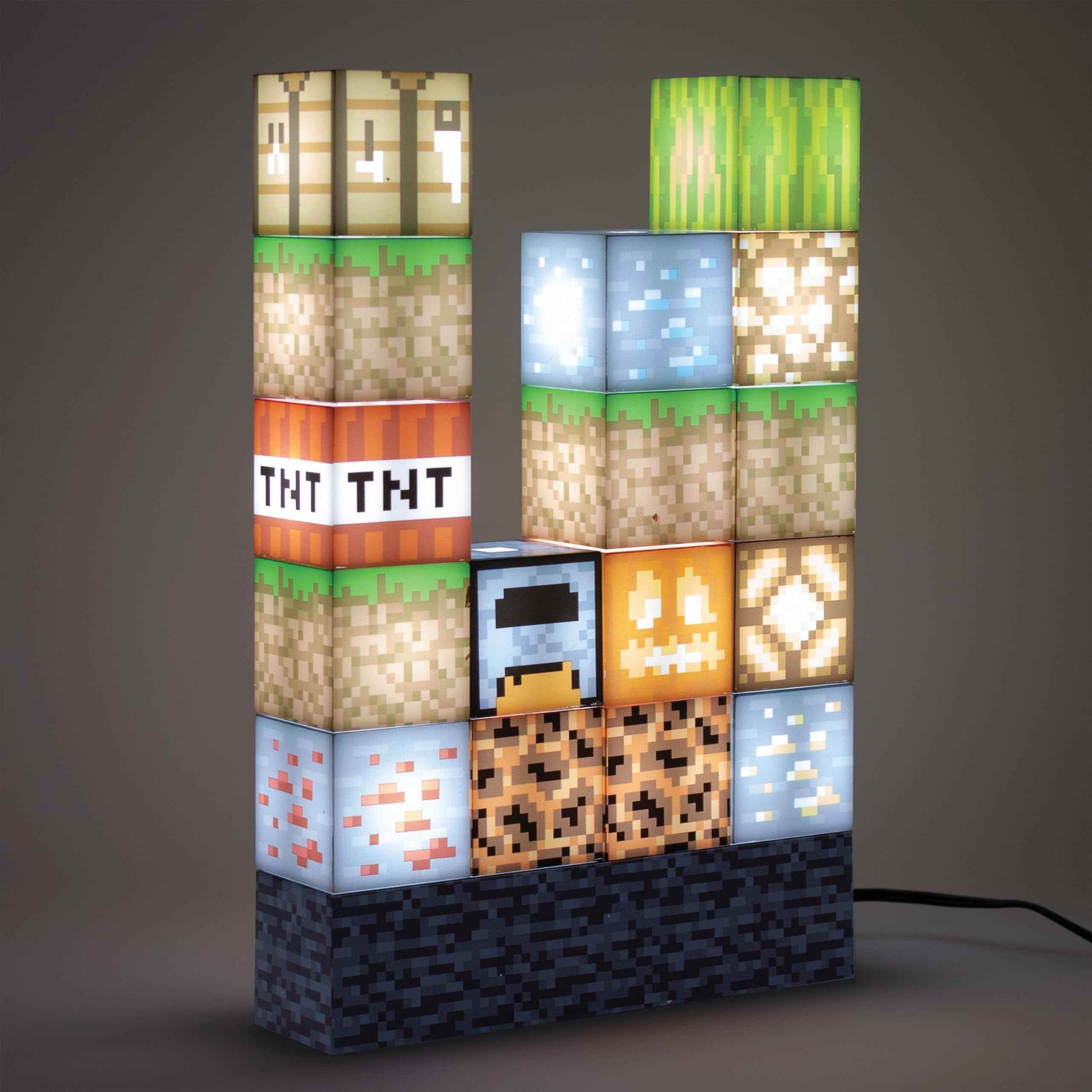 Minecraft Night Light – LED Block Lamp | Custom Stackable Light Blocks for Gaming Room - 