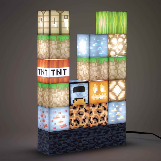Minecraft Night Light – LED Block Lamp | Custom Stackable Light Blocks for Gaming Room - 