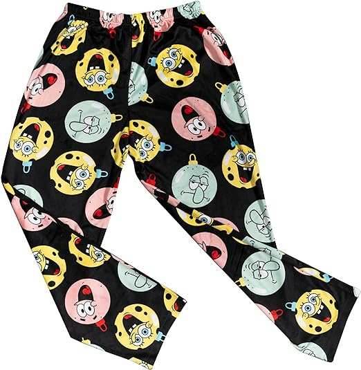 Spongebob Ornaments Balls Black Lounge Pants - S