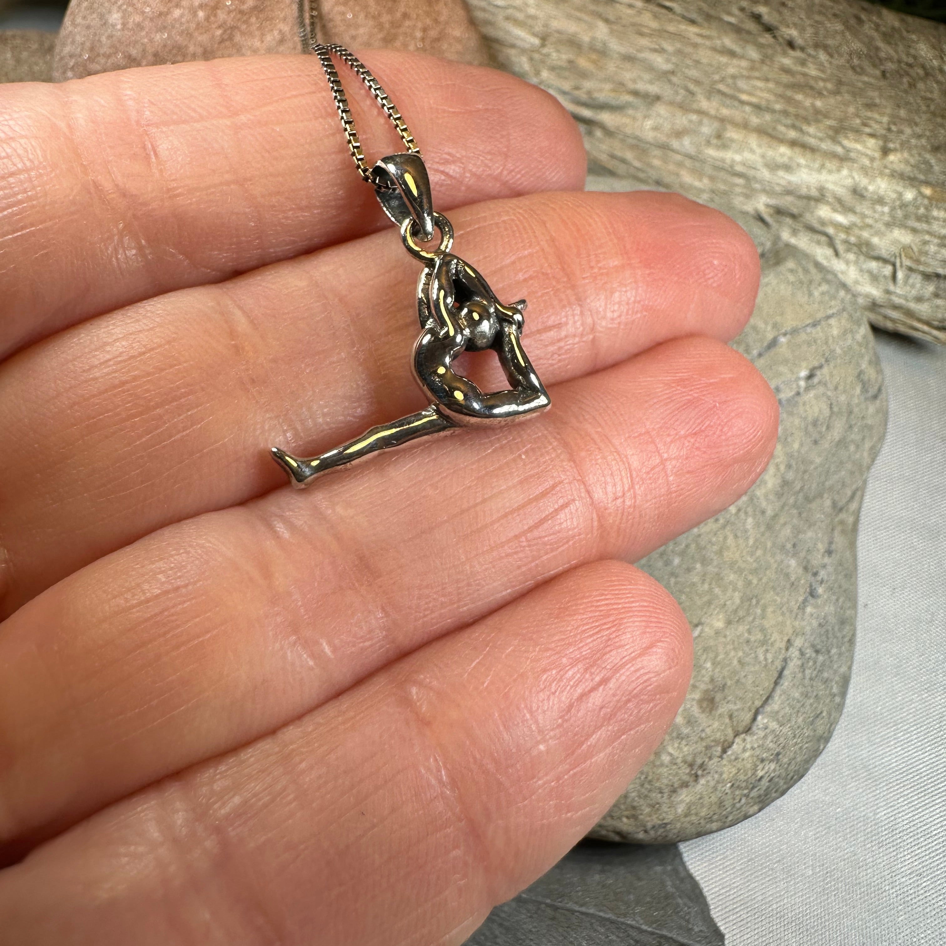 Yoga Pose Silver Necklace
