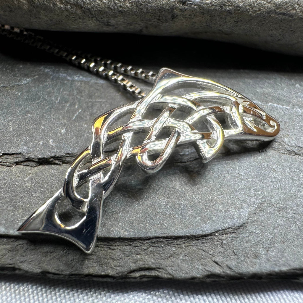 Celtic Salmon of Knowledge Necklace - 18