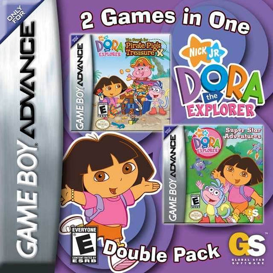 2 Games in 1 Double Pack - Dora The Explorer: The Search for Pirate Pig's Treasure/Super Star Adventures (Gameboy Advance) - Game Only