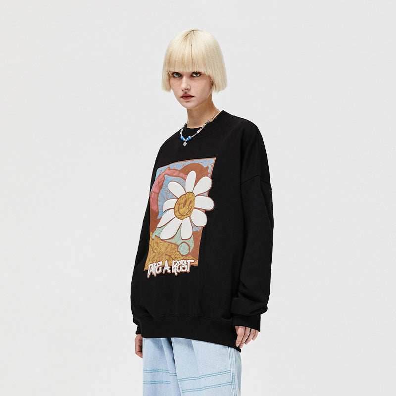 Color Artwork Daisy Crew - Black / S