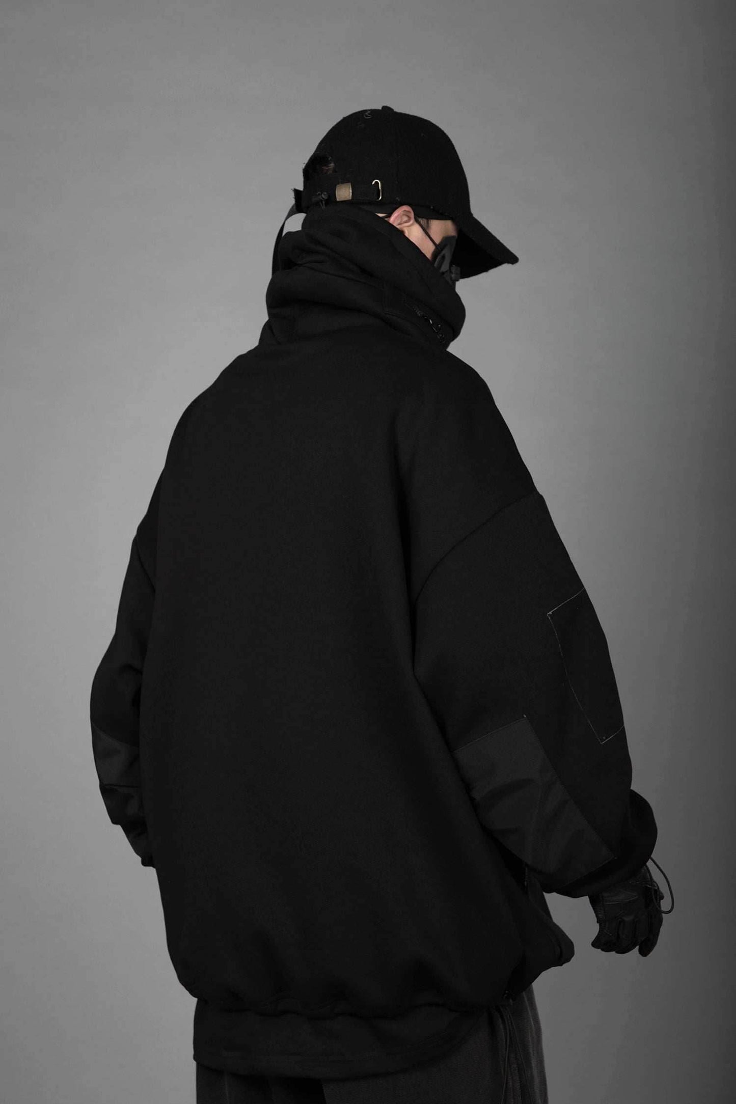 HiH33 Black Utility Hoodie - Black / M