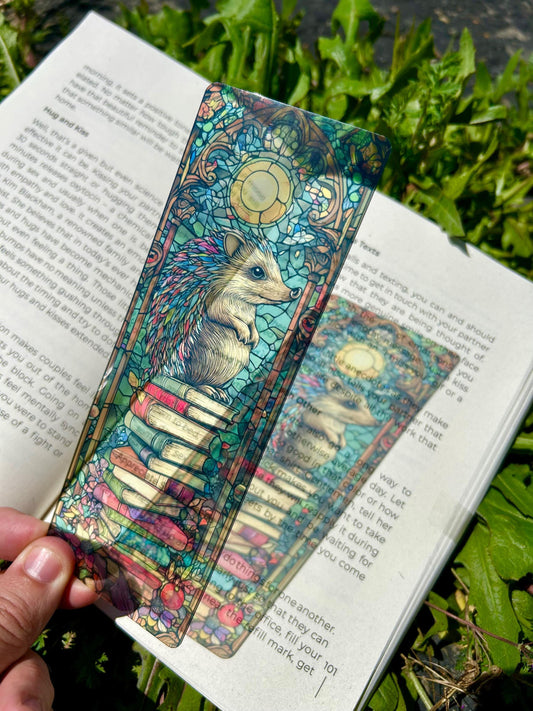 Book Stacked Hedgehog Bookmark - Adorable Reading Hedgehog, Cozy Book Lover Gift, Whimsical Woodland Animal, Cute Literary Accessory