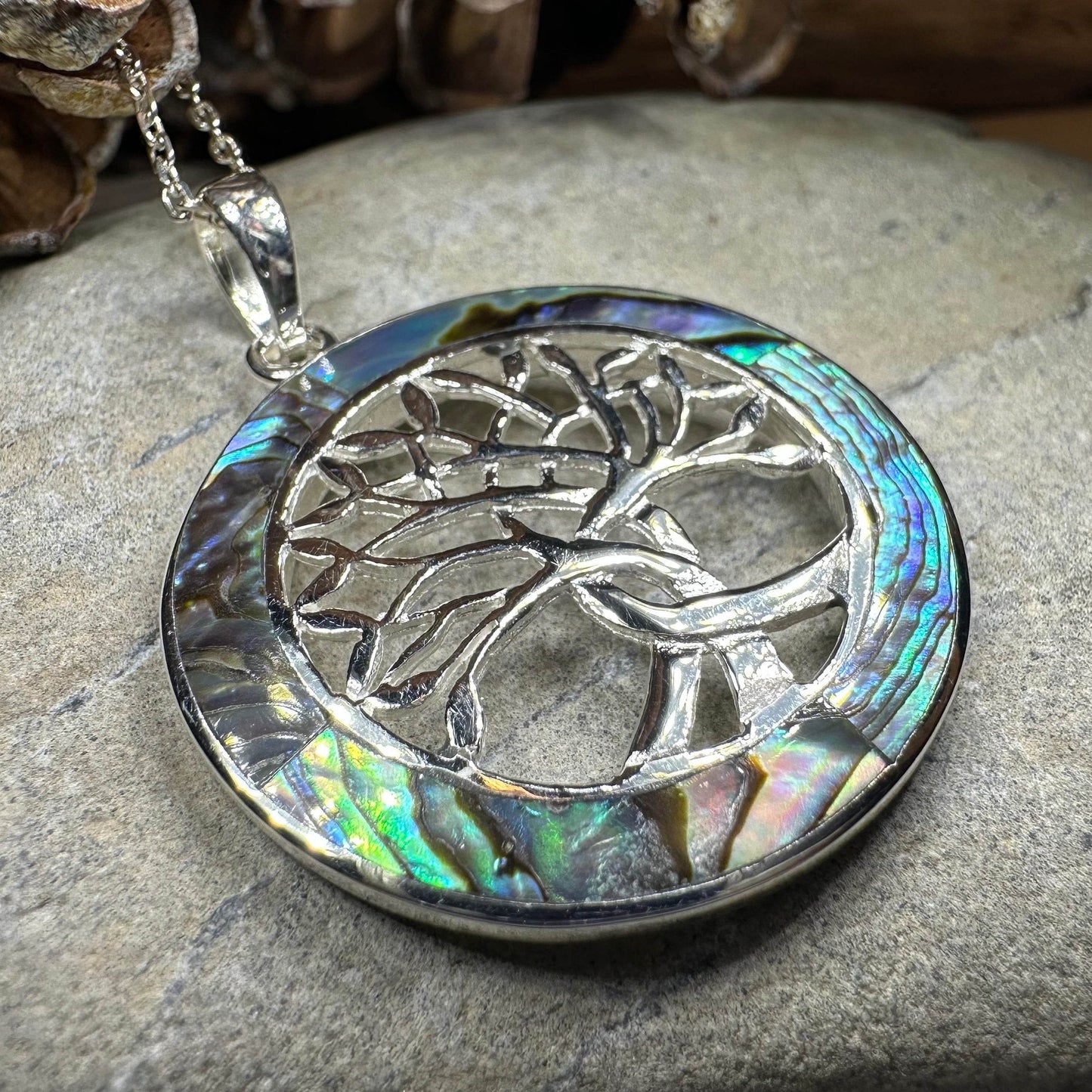 Carmina Tree of Life Shell Necklace - Abalone Shell