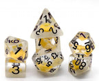Moon and Star Glow in the Dark 7-Dice DND RPG Dice Set - 