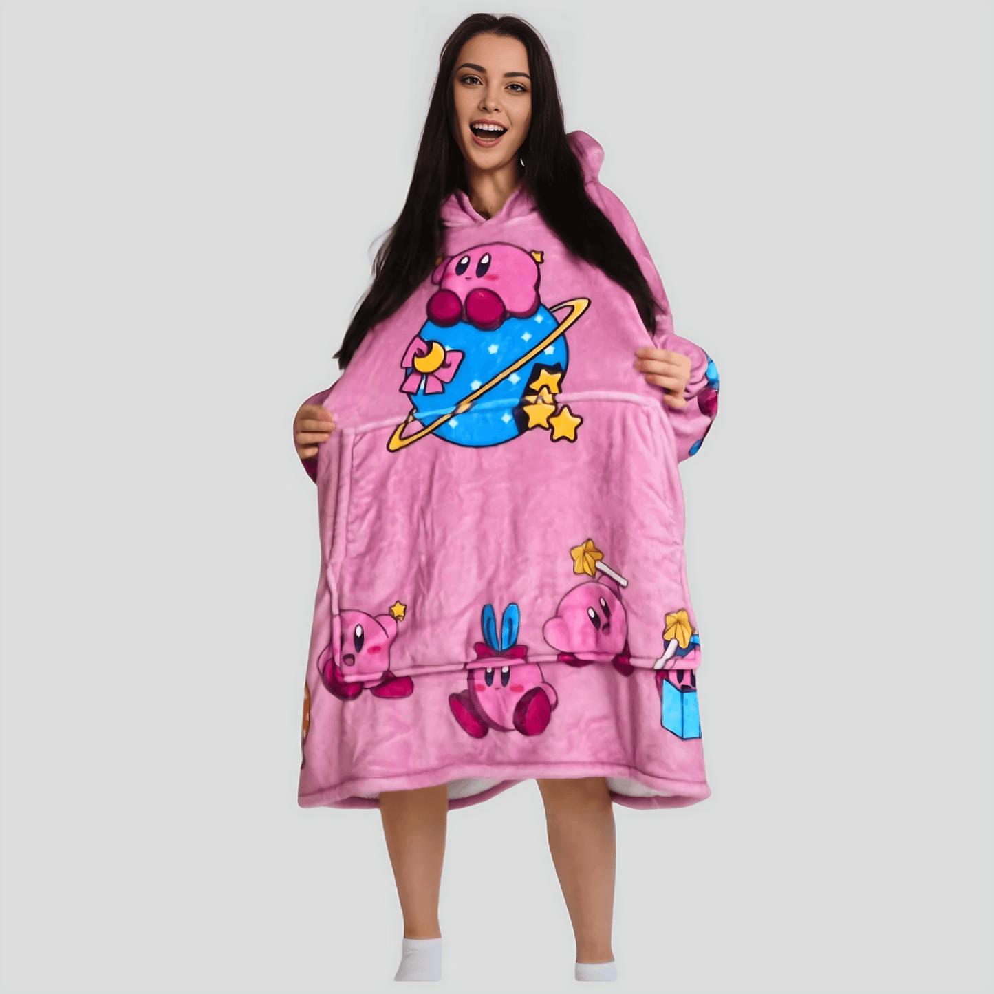 Kirby Wearable Blanket Hoodie for Kids & Adults | OLM Toys - Adult size