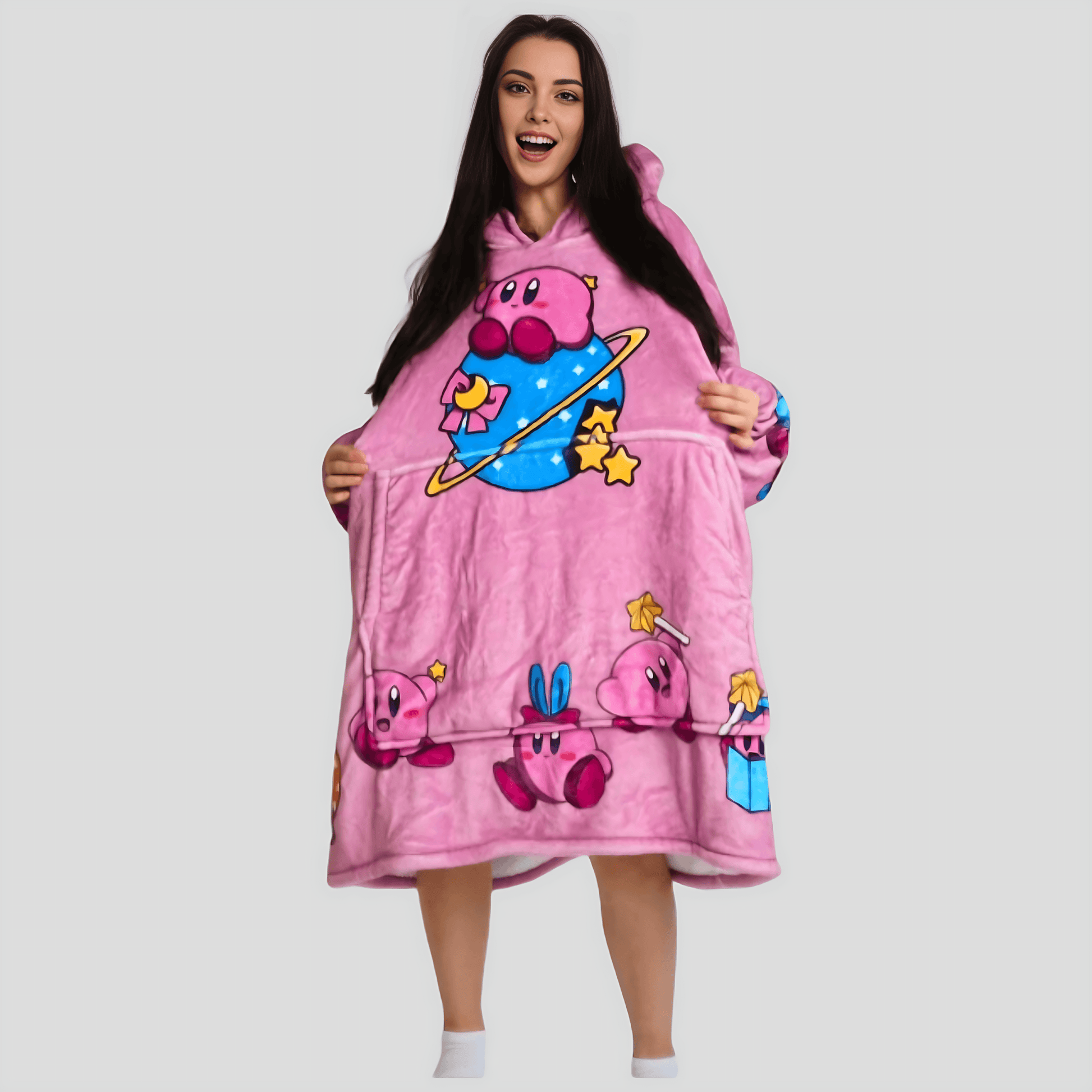 Kirby Wearable Blanket Hoodie for Kids & Adults | OLM Toys - Adult size