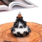Lotus Leaf Waterfall Backflow Incense Burner - Black