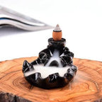 Lotus Leaf Waterfall Backflow Incense Burner - Black