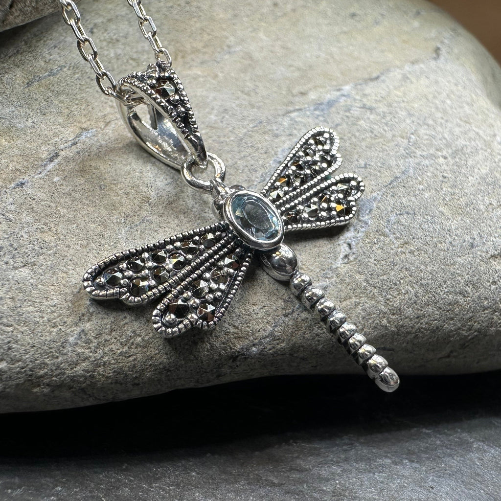 Triple Spiral Dragonfly Necklace