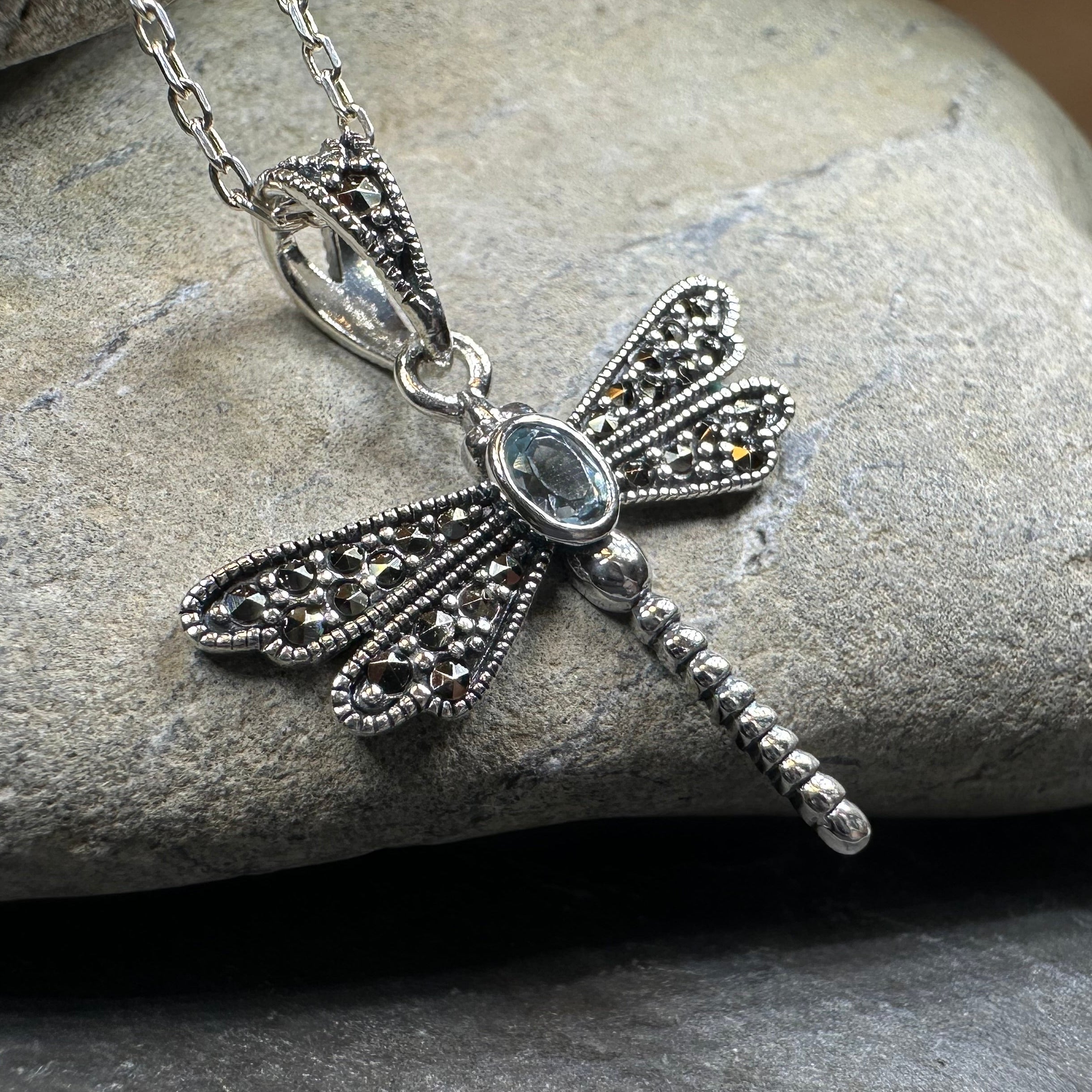 Triple Spiral Dragonfly Necklace
