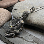 Calantha Moonstone Snake Necklace