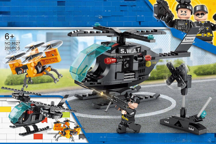 Police Swat Helicopter and Drone - Mil-Blox