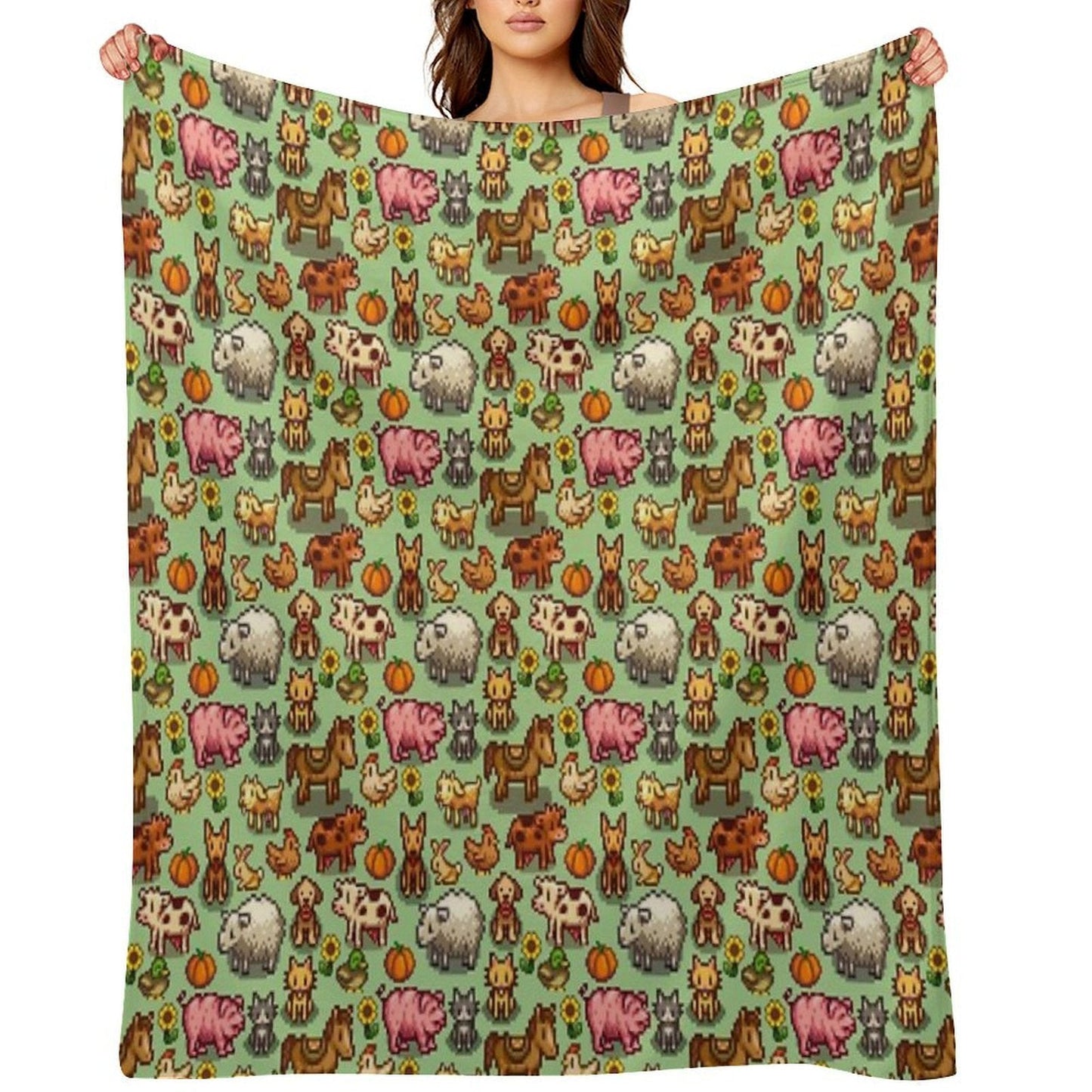 Stardew Valley Farm Animals Throw Blanket