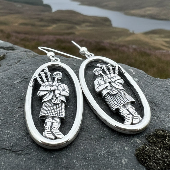 Tartan Bagpiper Earrings