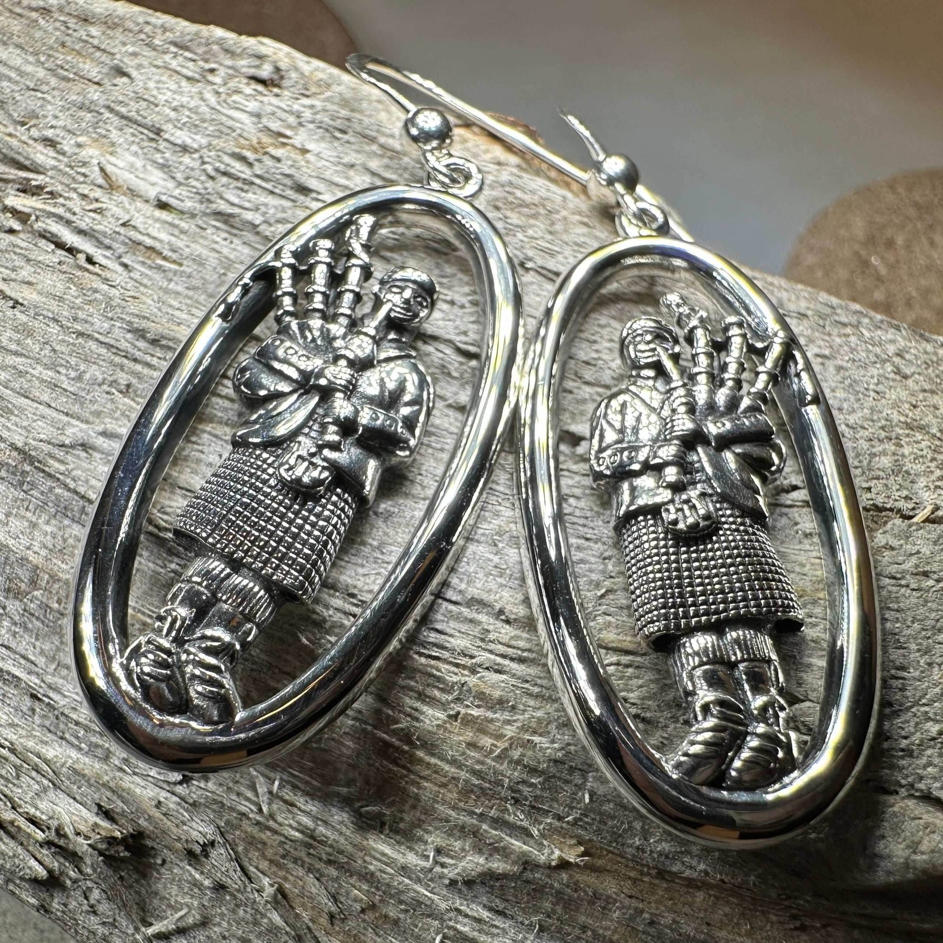 Tartan Bagpiper Earrings - 