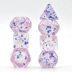Purple Glitter Stars Dice Series 7-Dice Set - 