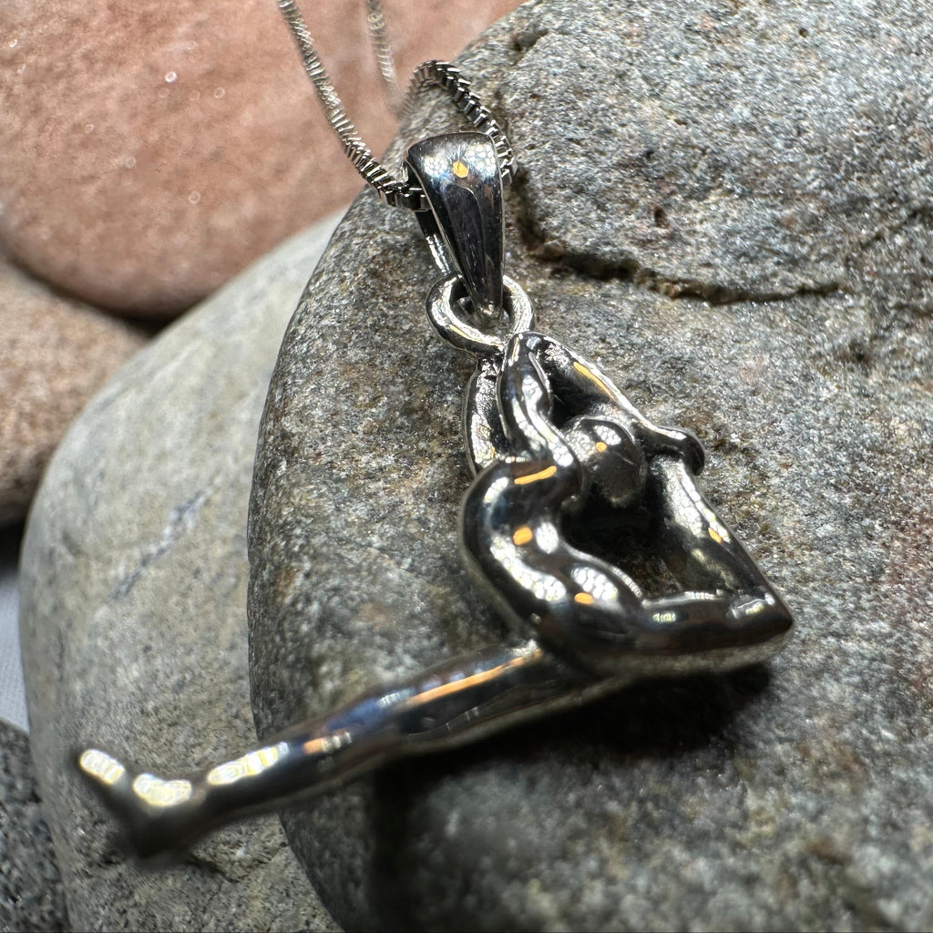 Yoga Pose Silver Necklace