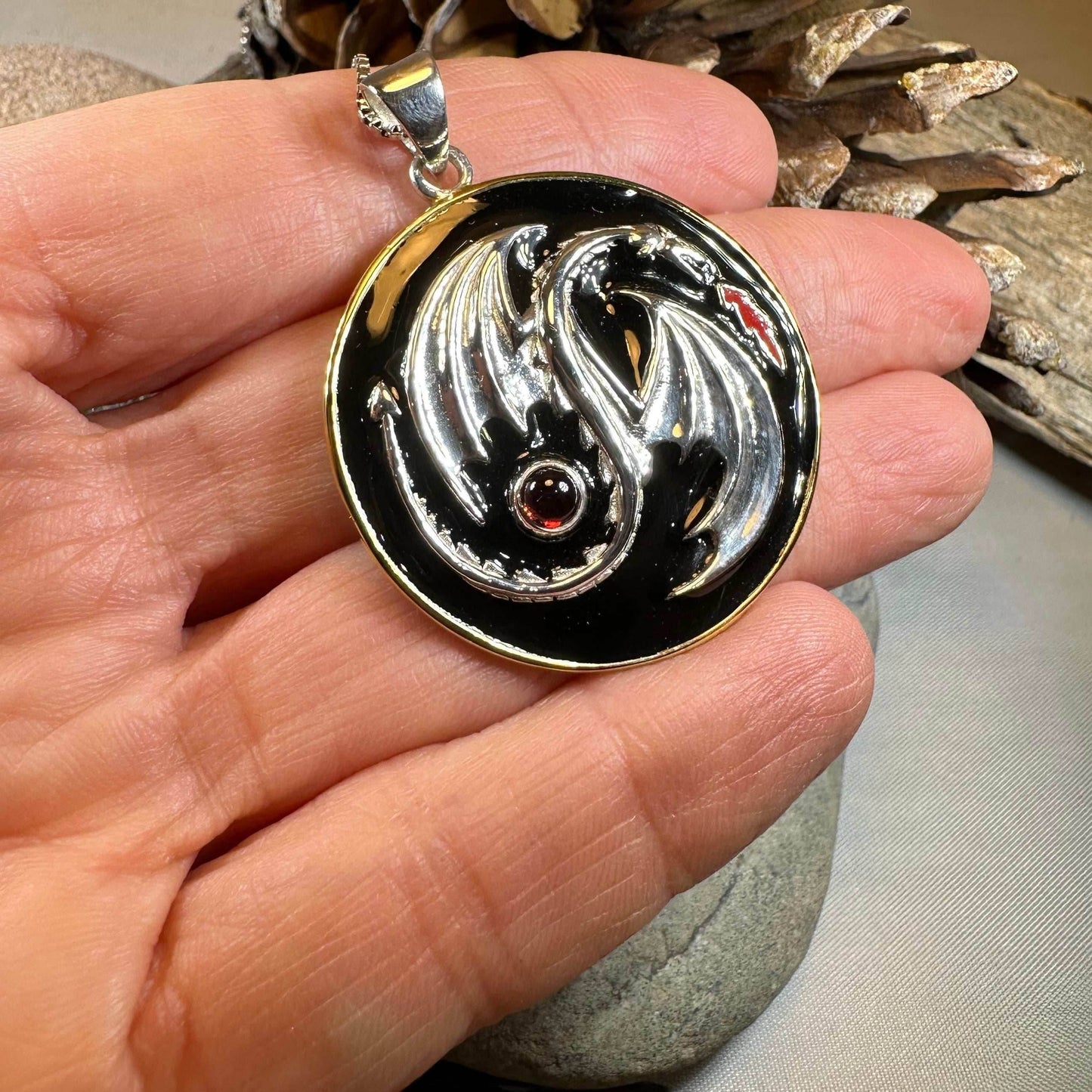 Dragon Yin Yang Necklace - 18