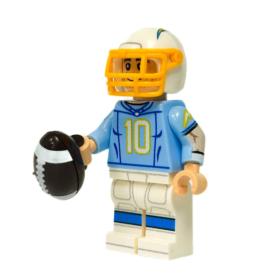 #10 QB LA Football Player Minifig made using LEGO parts - 