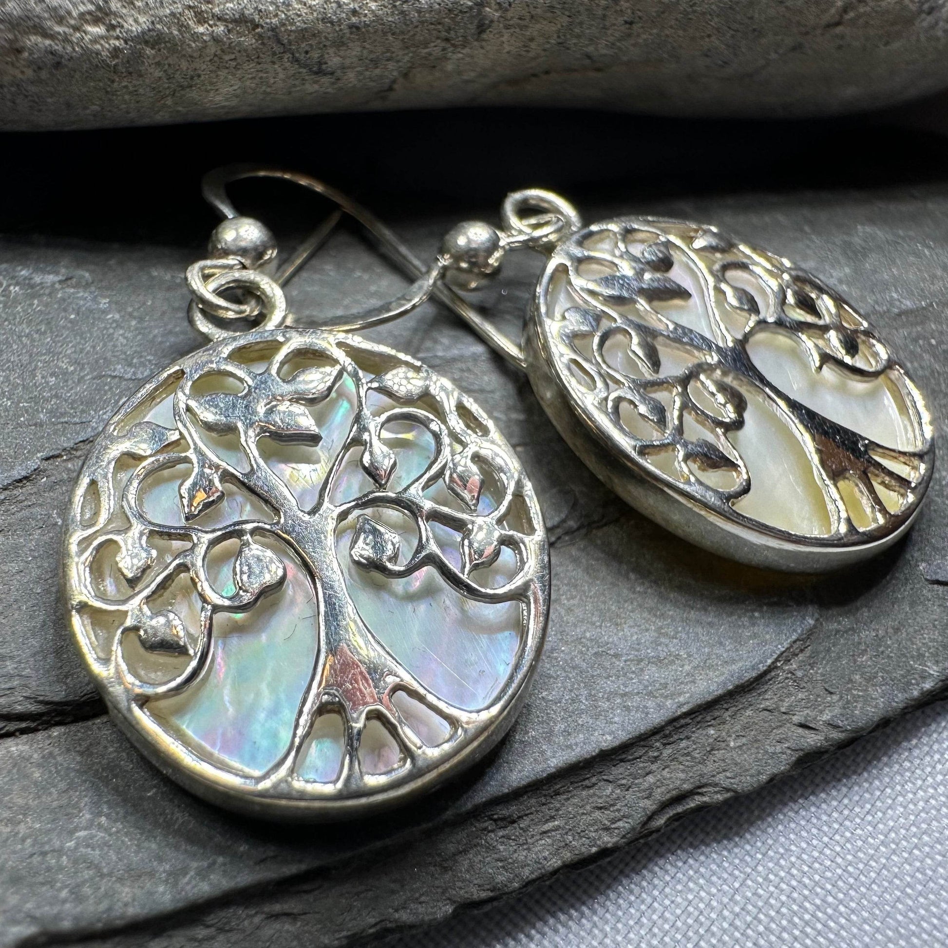 Domhainn Tree of Life Earrings - Mother of Pearl